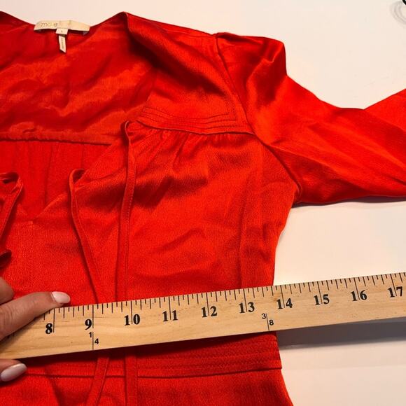 Maje Red Rahon Satin Mini Dress Size Small - Picture 12 of 12